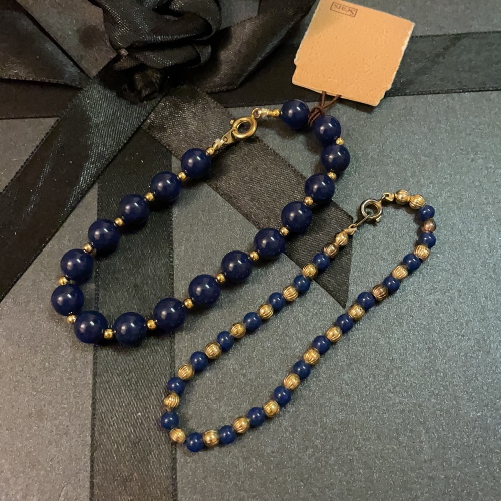 Navy Blue and Gold Bracelets